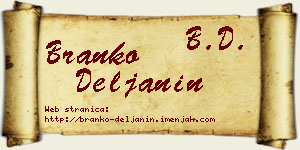 Branko Deljanin vizit kartica